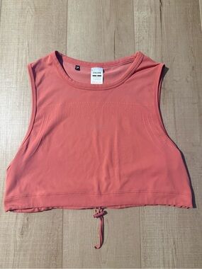 Gymshark Drawstring Cropped Tank Hot Pink Workout Size Medium